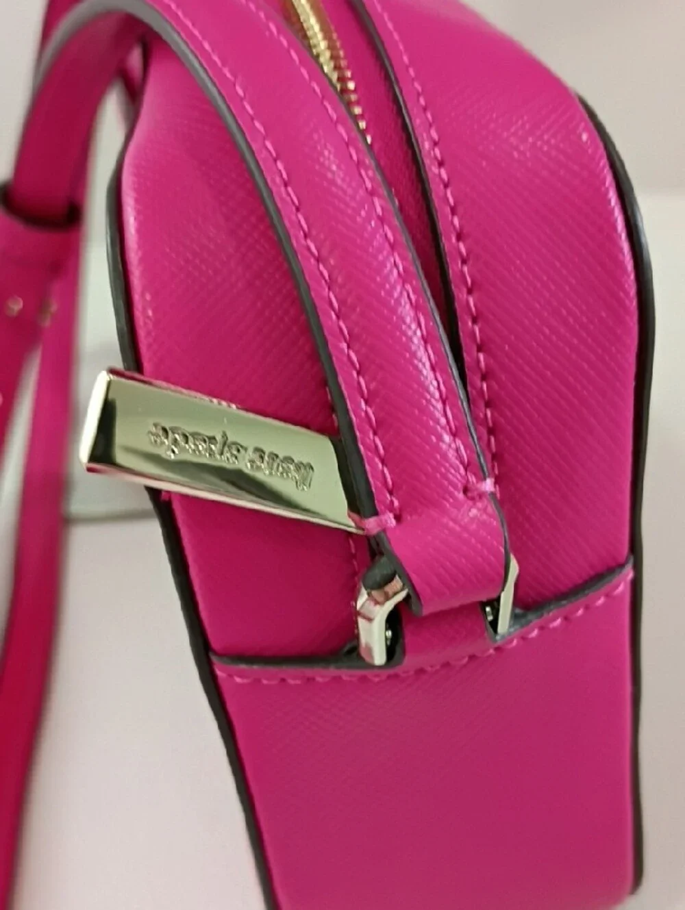 Kate Spade Staci Mini Saffiano Leather Hot Pink Crossbody Camera Bag